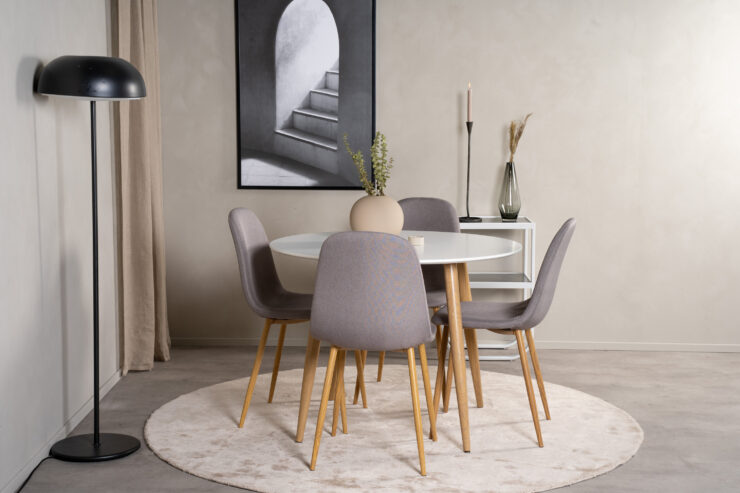 Plaza, Polar – Ensemble repas rond – Blanc