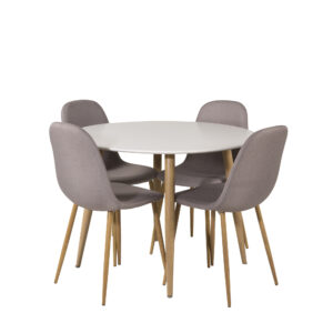 Plaza, Polar – Ensemble repas rond – Blanc