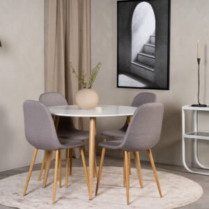 Plaza, Polar – Ensemble repas rond – Blanc