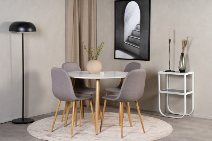 Plaza, Polar – Ensemble repas rond – Blanc