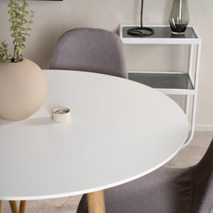 Plaza, Polar – Ensemble repas rond – Blanc