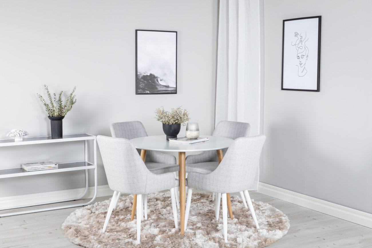 Plaza, Plaza – Ensemble repas rond – Blanc