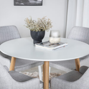 Plaza, Plaza – Ensemble repas rond – Blanc
