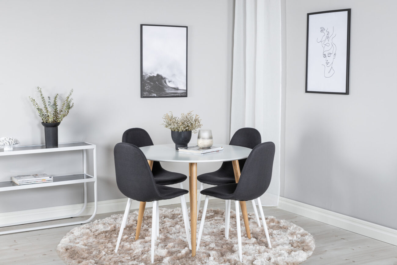 Plaza, Polar – Ensemble repas rond – Blanc