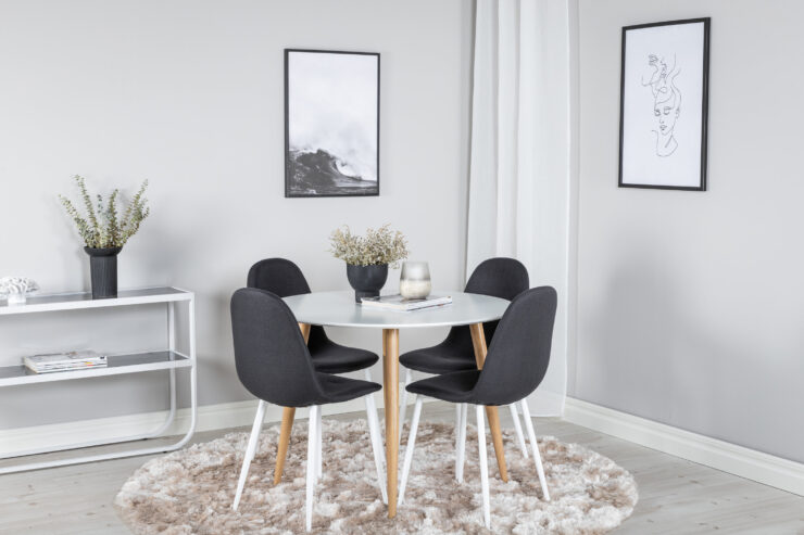 Plaza, Polar – Ensemble repas rond – Blanc