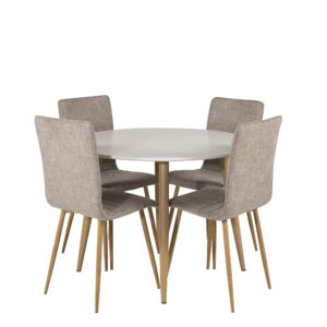Plaza, Windu – Ensemble repas rond – Blanc