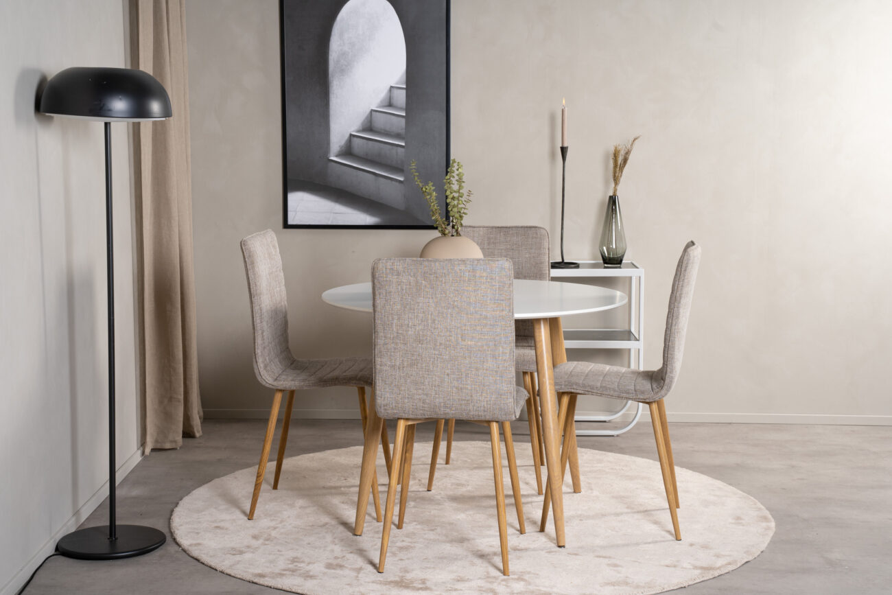 Plaza, Windu – Ensemble repas rond – Blanc