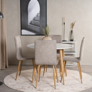 Plaza, Windu – Ensemble repas rond – Blanc