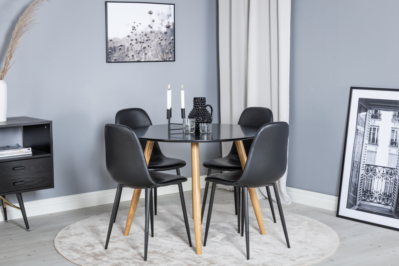 Plaza, Polar – Ensemble repas rond – Noir