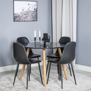Plaza, Polar – Ensemble repas rond – Noir