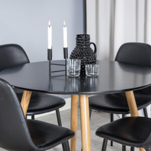 Plaza, Polar – Ensemble repas rond – Noir