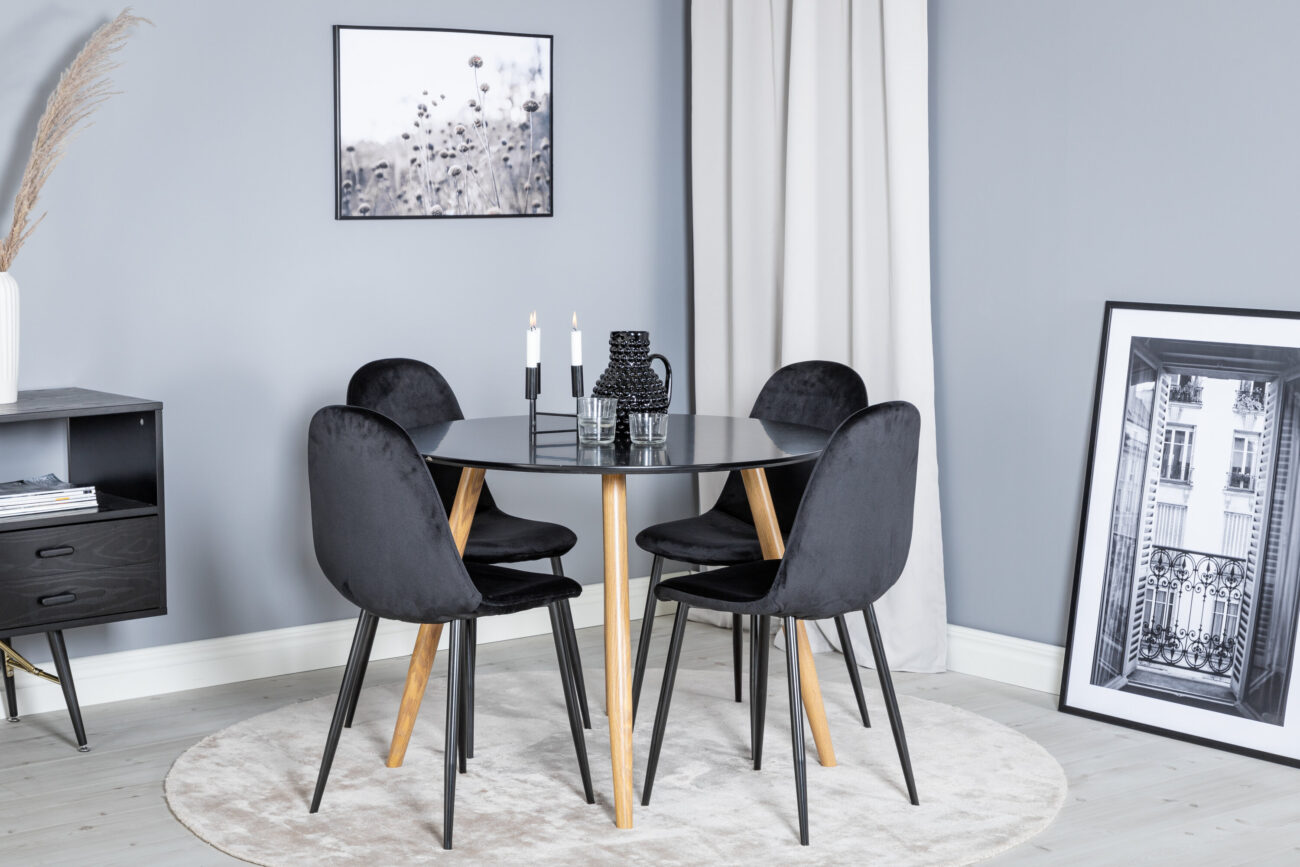 Plaza, Polar – Ensemble repas rond – Noir