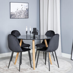 Plaza, Polar – Ensemble repas rond – Noir