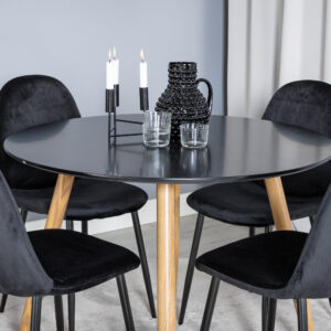 Plaza, Polar – Ensemble repas rond – Noir