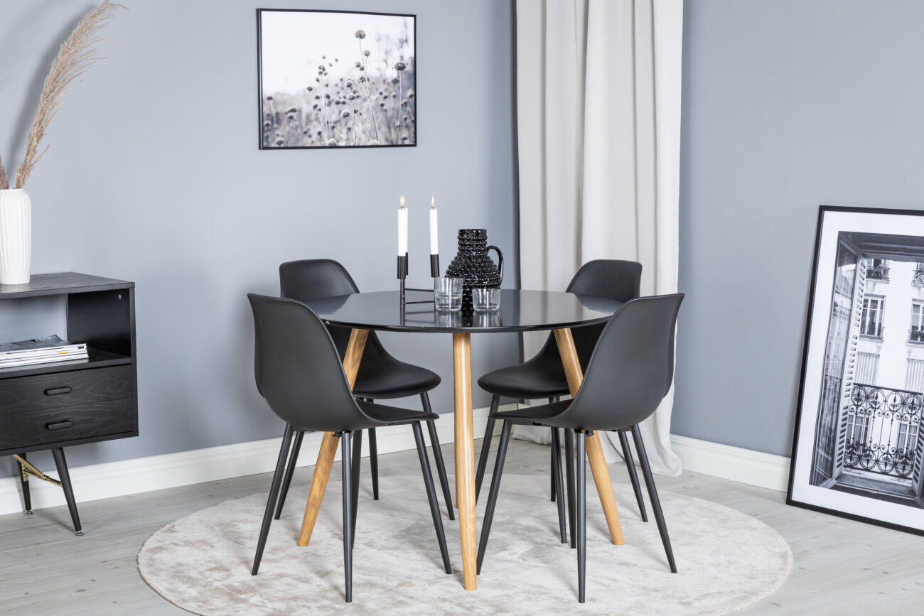 Plaza, Polar – Ensemble repas rond – Noir