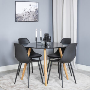 Plaza, Polar – Ensemble repas rond – Noir