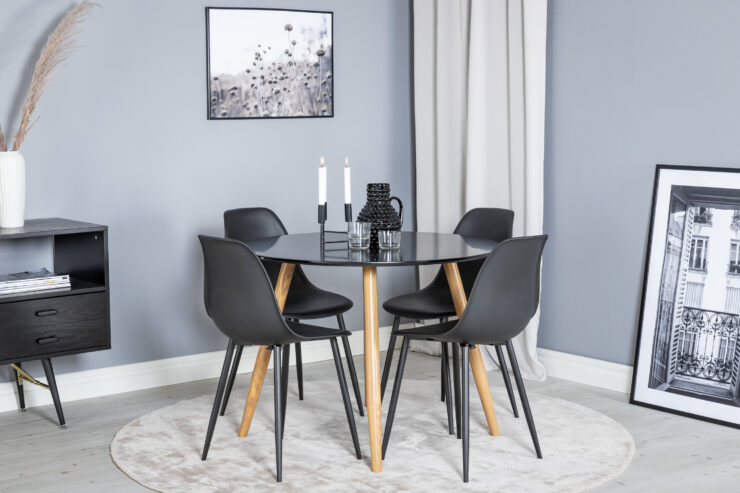 Plaza, Polar – Ensemble repas rond – Noir