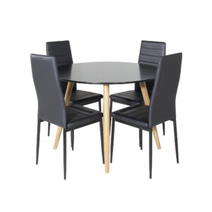 Plaza, Slim – Ensemble repas rond – Noir