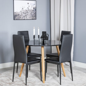 Plaza, Slim – Ensemble repas rond – Noir