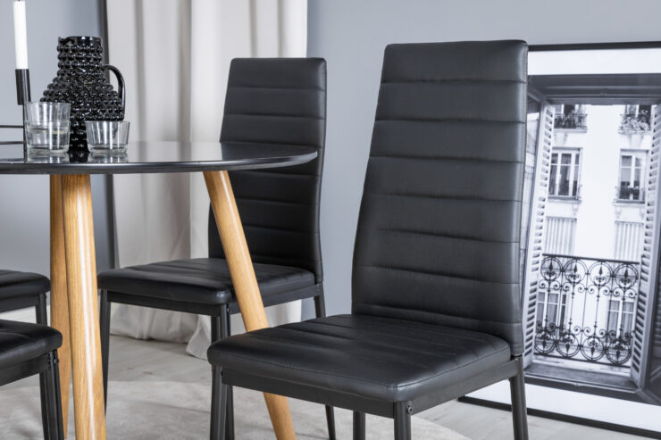 Plaza, Slim – Ensemble repas rond – Noir