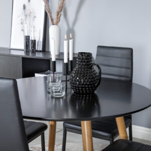 Plaza, Slim – Ensemble repas rond – Noir