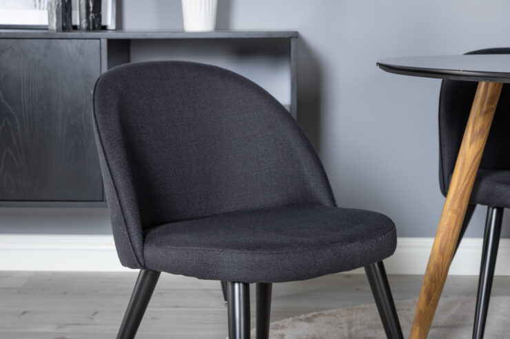 Plaza, Velvet – Ensemble repas rond – Noir