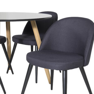 Plaza, Velvet – Ensemble repas rond – Noir