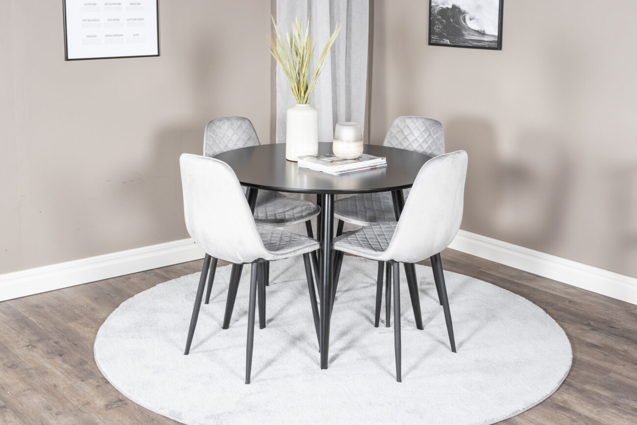 Plaza, Polar – Ensemble repas rond – Noir