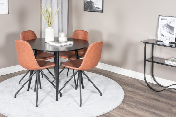 Plaza, Polar – Ensemble repas rond – Noir
