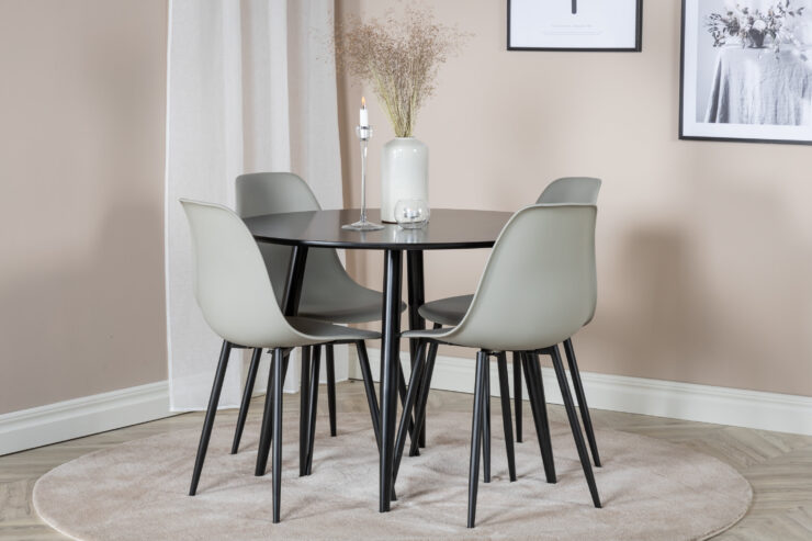Plaza, Polar – Ensemble repas rond – Noir