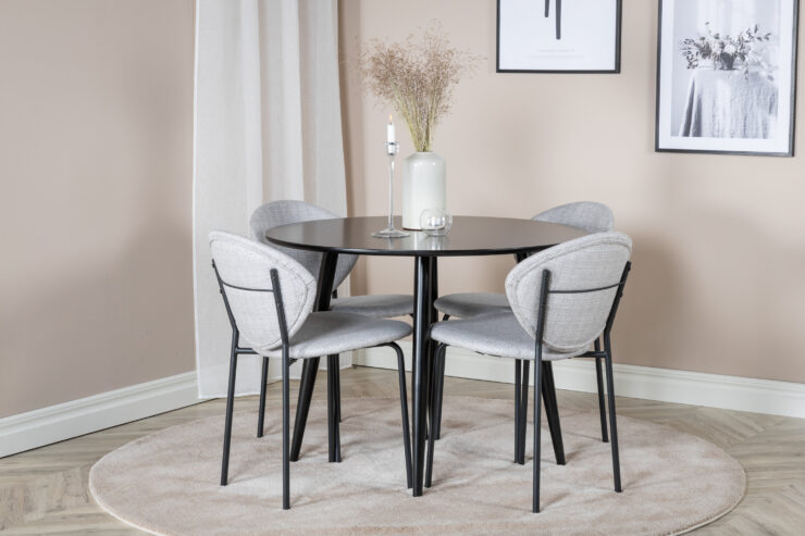 Plaza, Vault – Ensemble repas rond – Noir