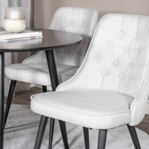 Plaza, Velvet Deluxe – Ensemble repas rond – Noir
