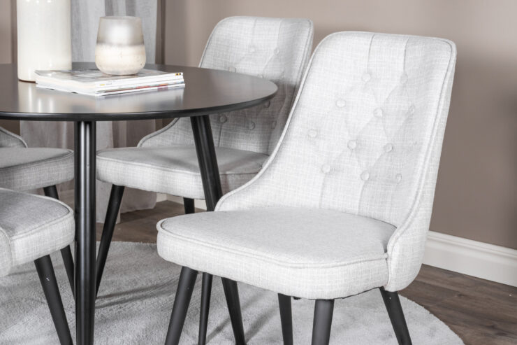 Plaza, Velvet Deluxe – Ensemble repas rond – Noir