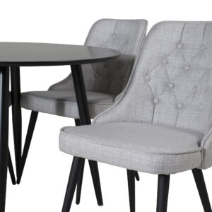 Plaza, Velvet Deluxe – Ensemble repas rond – Noir