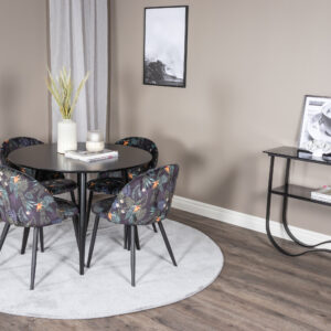 Plaza, Velvet – Ensemble repas rond – Noir