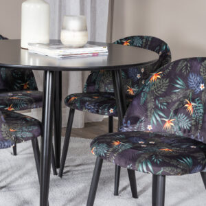 Plaza, Velvet – Ensemble repas rond – Noir
