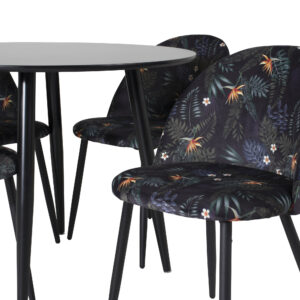 Plaza, Velvet – Ensemble repas rond – Noir