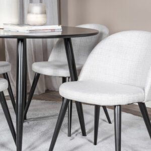 Plaza, Velvet – Ensemble repas rond – Noir