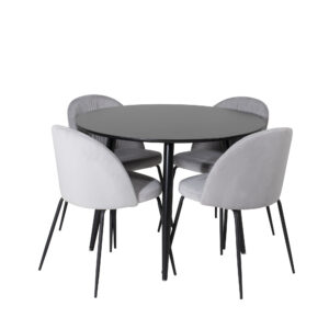 Plaza, Wrinkles – Ensemble repas rond – Noir