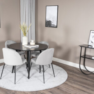Plaza, Wrinkles – Ensemble repas rond – Noir