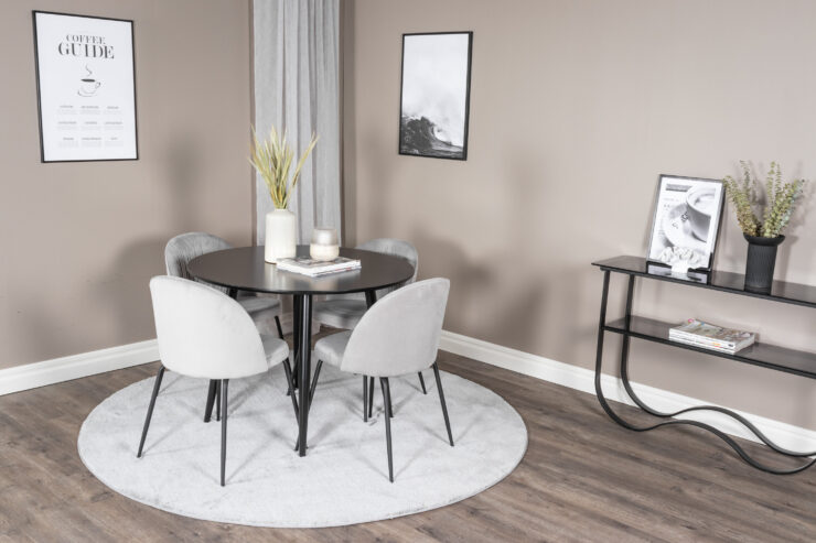 Plaza, Wrinkles – Ensemble repas rond – Noir