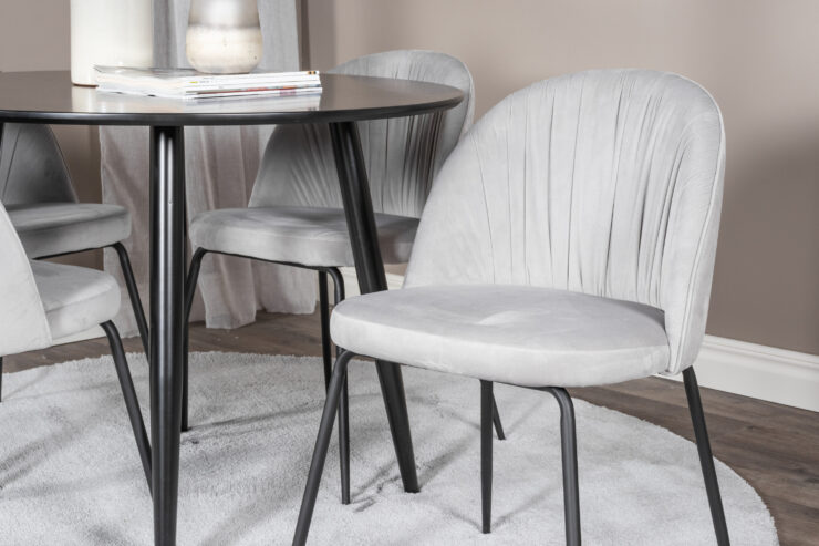 Plaza, Wrinkles – Ensemble repas rond – Noir