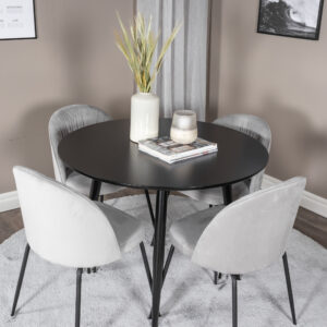 Plaza, Wrinkles – Ensemble repas rond – Noir