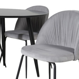 Plaza, Wrinkles – Ensemble repas rond – Noir