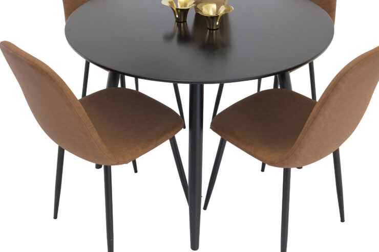 Plaza, Polar – Ensemble repas rond – Noir