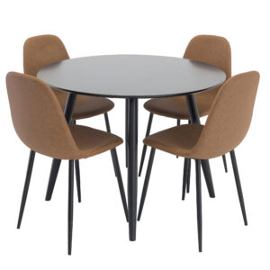 Plaza, Polar – Ensemble repas rond – Noir