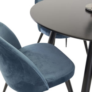 Plaza, Velvet – Ensemble repas rond – Noir