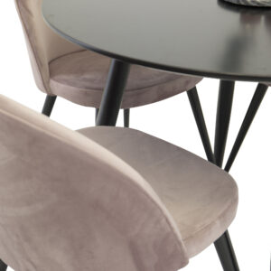 Plaza, Velvet – Ensemble repas rond – Noir