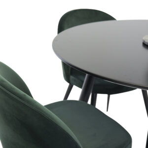 Plaza, Velvet – Ensemble repas rond – Noir