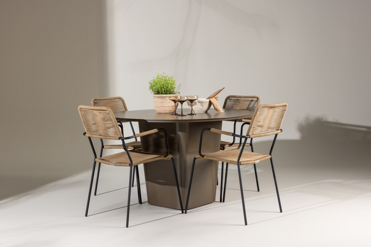 Santa Fe, Lindos – Ensemble repas – Marron